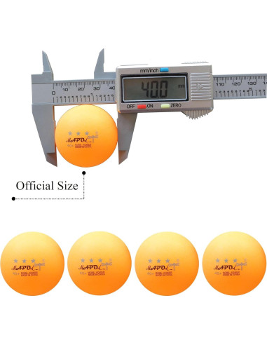 Pelotas de Ping Pong MAPOL 40mm Naranja 50 Unidades Premium