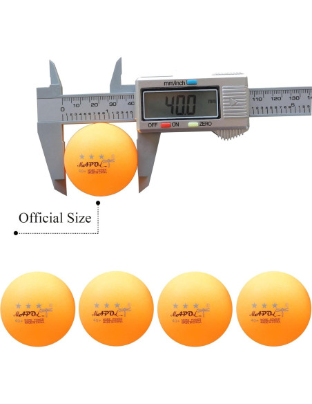 Pelotas de Ping Pong MAPOL 40mm Naranja 50 Unidades Premium