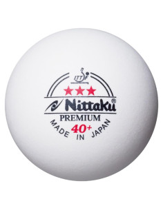 Bola de Tenis de Mesa Nittaku 3 Estrellas 40mm - Paquete de 12