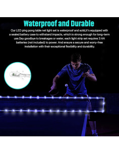 Luz LED para mesa de ping pong Ehaijia 4m, 16 colores, resistente al agua 2