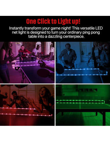 Luz LED para mesa de ping pong Ehaijia 4m, 16 colores, resistente al agua