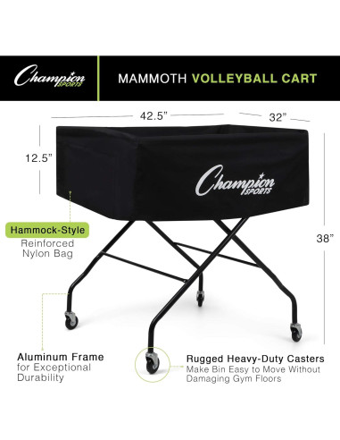 Carro de Voleibol Plegable Champion Sports Pro - 40 Pelotas