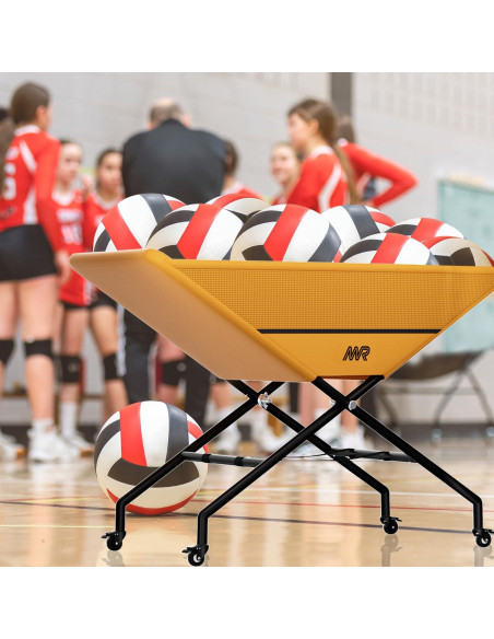 Carro de Voleibol Plegable MR INXHCT-25 con Ruedas, 30 Pelotas