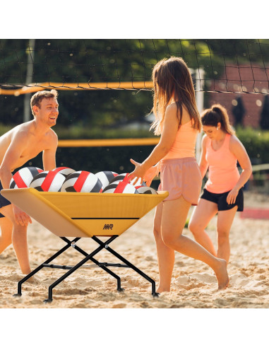 Carro de Voleibol Plegable MR INXHCT-25 con Ruedas, 30 Pelotas