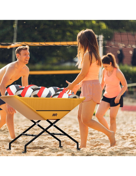 Carro de Voleibol Plegable MR INXHCT-25 con Ruedas, 30 Pelotas