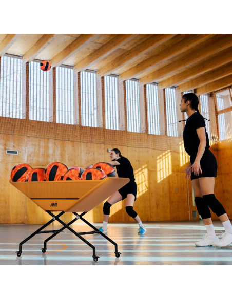 Carro de Voleibol Plegable MR INXHCT-25 con Ruedas, 30 Pelotas
