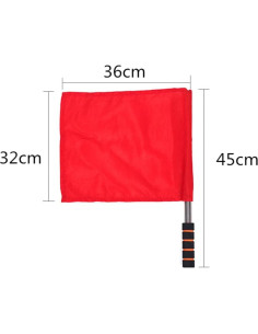 4 Banderas de Árbitro Rojas Wionin con Mango de Esponja 2