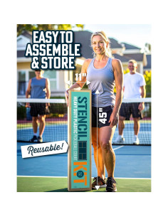 Kit Plantilla Pickleball STENCILIT - Media Cancha 13.41x6.10m 2