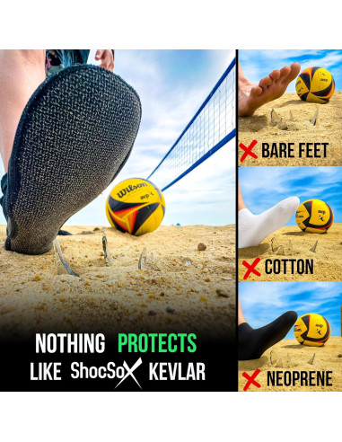 Calcetines de Playa ShocSox para Voleibol y Fútbol - Negro
