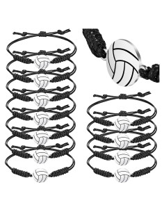 Hicarer 12 Pulseras de Voleibol Tejidas Ajustables para Niñas