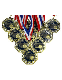 Paquete de 10 Medallas de Voleibol Doradas Medallas Express