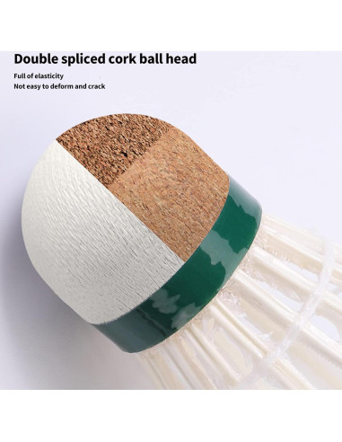 Plumas de bádminton TENGAOSI 12PCS con plumas de pato y corcho