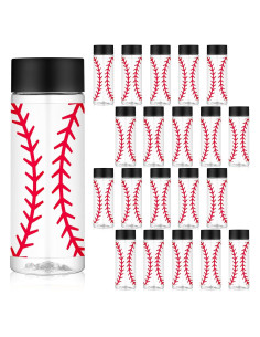 Skylety 24 Botellas Deportivas de Plástico 400 ml Diseño Béisbol