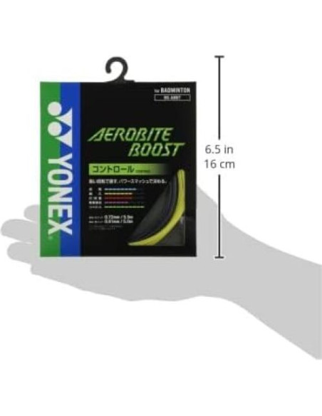 Cuerda de Bádminton Yonex Aerobite Boost 10m Grafito/Amarillo
