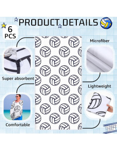 6 Toallas de Playa Tiangrid Microfibra 89x178 cm Secado Rápido 2