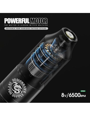Kit de Tatuaje Inalámbrico Dragonhawk S11 para Principiantes