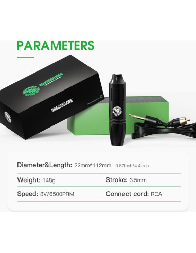 Kit de Tatuaje Inalámbrico Dragonhawk S11 para Principiantes