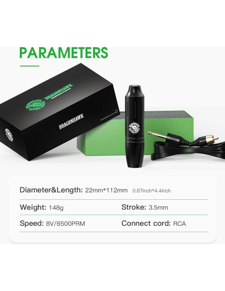 Kit de Tatuaje Inalámbrico Dragonhawk S11 para Principiantes