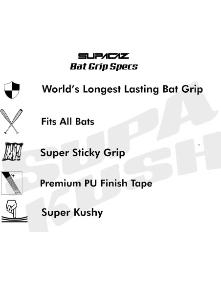 Empuñadura de Bate de Béisbol Supacaz SupaKush 1.75mm Aceite Brillante