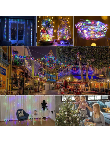 Luces de Cuerda LED Jezoll 300 luces Multicolor 2.99x2.99m