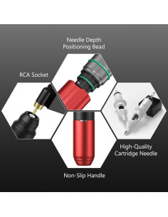 Kit de Tatuaje Inalámbrico Nazzor con Bolígrafos y Batería 1500mAh 2