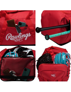 Bolsa Duffel Rawlings Covert 2 para Béisbol/Sóftbol - Negro 2