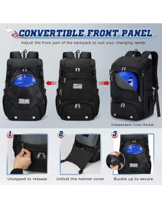 Mochila de béisbol RAINSMORE 9533 con compartimento para zapatos 2