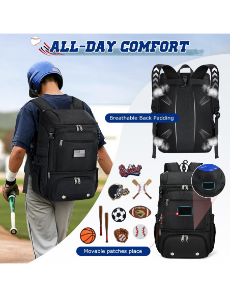 Mochila de béisbol RAINSMORE 9533 con compartimento para zapatos