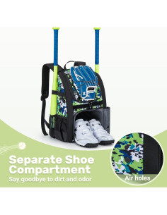 Bolsa de béisbol juvenil KAVIGOR 30L con compartimento para zapatos 2