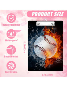 Portapapeles A4 EMXION con Clip de Metal - Diseño Béisbol 2