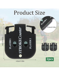 Contador de Golpes de Golf PEUTIER - 2 Piezas, Negro 2