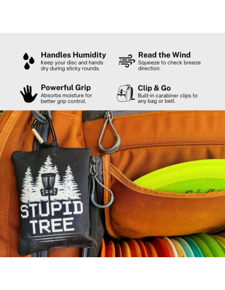 Bolsa de Tiza para Disc Golf E-Tail Nation - Negra - Árbol Estúpido