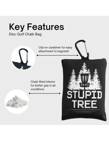 Bolsa de Tiza para Disc Golf E-Tail Nation - Negra - Árbol Estúpido