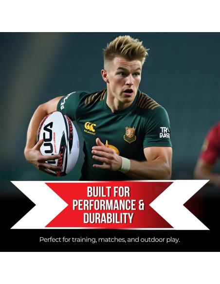 Balón de Rugby LUCA Tamaño 5 Cosido a Mano Resistente al Agua