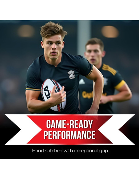 Balón de Rugby LUCA Tamaño 5 Cosido a Mano Resistente al Agua