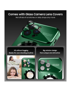 Funda Magnética MAKAVO para iPhone 13 Pro Verde, a Prueba de Caídas 2