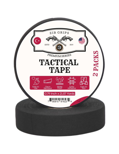 Cinta de Agarre Zib Grips Táctica Negra 19.98m Resistente al Agua