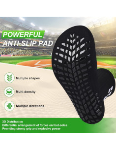 Calcetines Antideslizantes GOGOGOAL 4 Pares Unisex - Negro 2