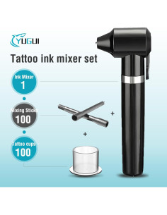 Máquina Mezcladora de Tinta Yugui con 100 Palitos y Copas 2