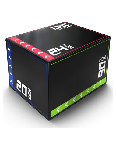 Caja Pliométrica de Espuma 3-en-1 Epic Fitness - 50.8/61/76.2 cm