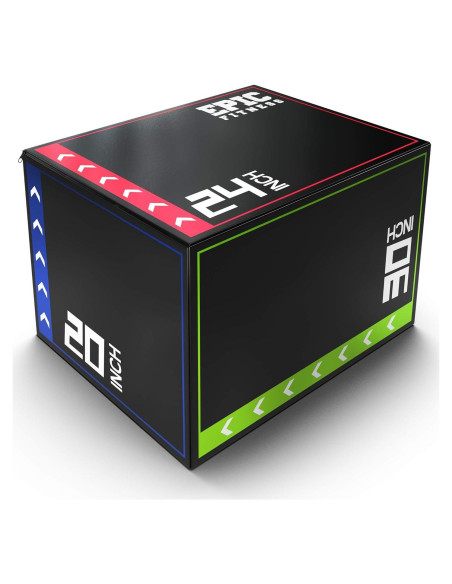 Caja Pliométrica de Espuma 3-en-1 Epic Fitness - 50.8/61/76.2 cm