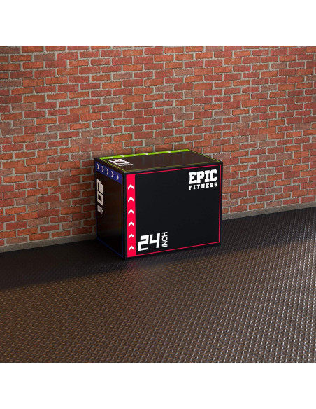 Caja Pliométrica de Espuma 3-en-1 Epic Fitness - 50.8/61/76.2 cm