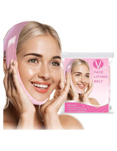 Cinta Levantamiento Facial V-Line Rosa Reutilizable Mediana