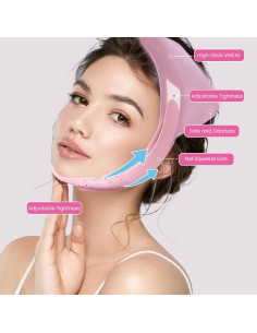 Cinta Levantamiento Facial V-Line Rosa Reutilizable Mediana 2