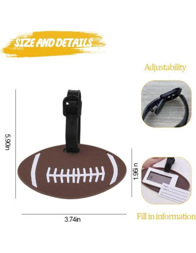 Etiqueta de Equipaje de Fútbol MXXGMYJ Redonda 14.99x8.99cm