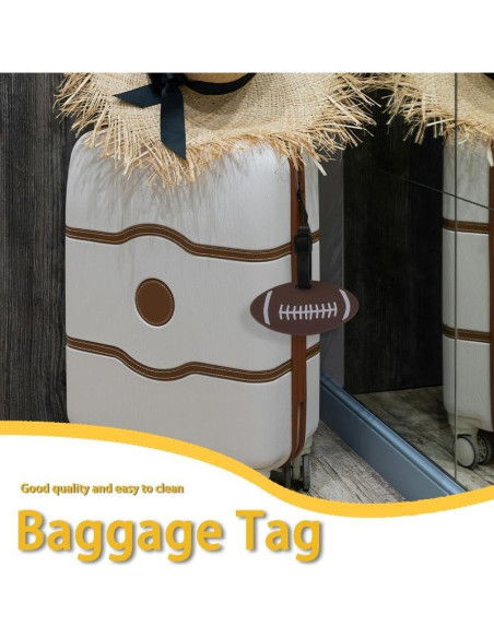 Etiqueta de Equipaje de Fútbol MXXGMYJ Redonda 14.99x8.99cm