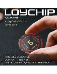 Juego de Póker 200 Fichas 11.5g LOYCHIP con Estuche 2