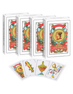 Barajas Españolas Originales CDBXRA - 4 Barajas de Papel