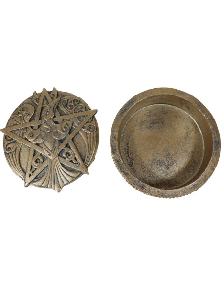 Caja Decorativa Redonda Ebros Gift Cuervo Celta 12.7 cm