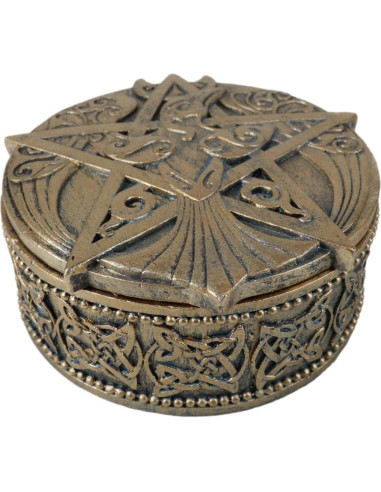 Caja Decorativa Redonda Ebros Gift Cuervo Celta 12.7 cm